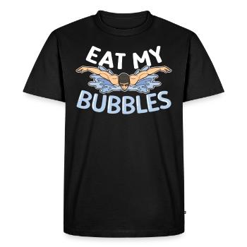 Mangez mes bulles Papillon Natation - T-shirt Premium bio Homme - noir - Devant - Nico (187cm)