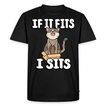 Si ça me va, je m’assois mignon bidon chat fitness - T-shirt Premium bio Homme - noir - Devant - Nico (187cm)