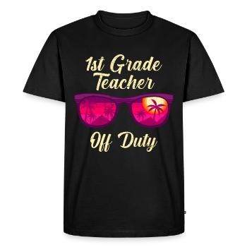 First Class Class Class Teacher off duty Holiday Teacher - Men's Premium Organic T-Shirt - black - Front - Nico (187cm)