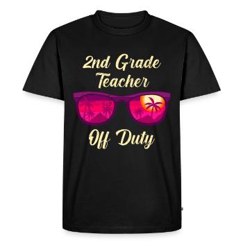 Second Class Class Class Teacher off duty Holiday Teacher - Men's Premium Organic T-Shirt - black - Front - Nico (187cm)