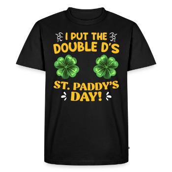 Double D à St Paddys Day Saint-Patrick - T-shirt Premium bio Homme - noir - Devant - Nico (187cm)