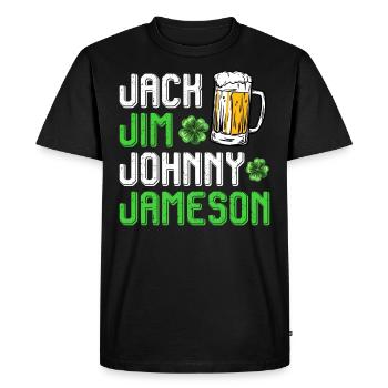 Jack Jim Johnny Jameson St. Patrick's Day - Men's Premium Organic T-Shirt - black - Front - Nico (187cm)