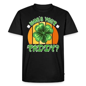 Qui est votre Paddy? Clover Saint-Patrick - T-shirt Premium bio Homme - noir - Devant - Nico (187cm)