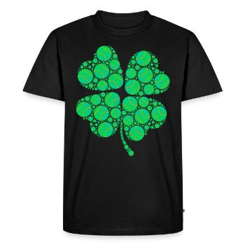 Baseball Clover Lucky Charm Baseball Player - Men's Premium Organic T-Shirt - black - Front - Nico (187cm)