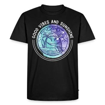 Good Vibes and Sunshine Summer Holiday Party - Men's Premium Organic T-Shirt - black - Front - Nico (187cm)