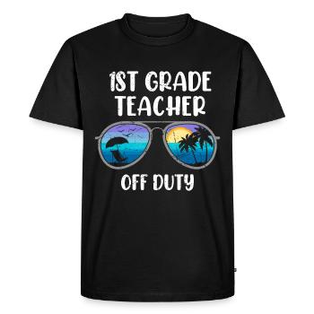 First Class Class Class Teacher off duty Holiday Teacher - Men's Premium Organic T-Shirt - black - Front - Nico (187cm)