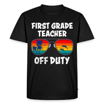 First Class Class Class Teacher off duty Holiday Teacher - Men's Premium Organic T-Shirt - black - Front - Nico (187cm)
