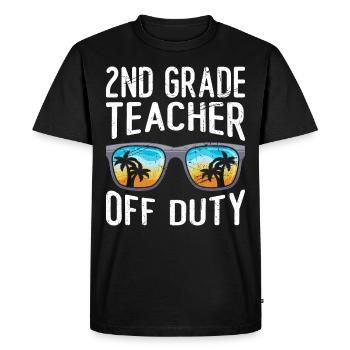 Second Class Class Class Teacher off duty Holiday Teacher - Men's Premium Organic T-Shirt - black - Front - Nico (187cm)