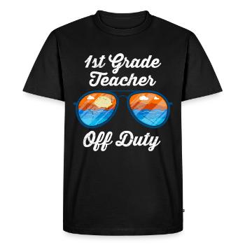 First Class Class Class Teacher off duty Holiday Teacher - Men's Premium Organic T-Shirt - black - Front - Nico (187cm)