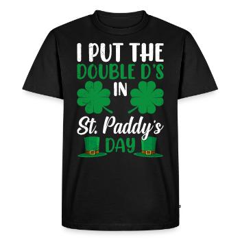 St. Paddys Day Double D’s St. Patrick’s Day - T-shirt Premium bio Homme - noir - Devant - Nico (187cm)