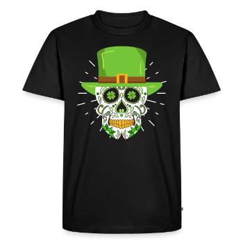 Saint-Patrick Leprechaun squelette irlandais - T-shirt Premium bio Homme - noir - Devant - Nico (187cm)