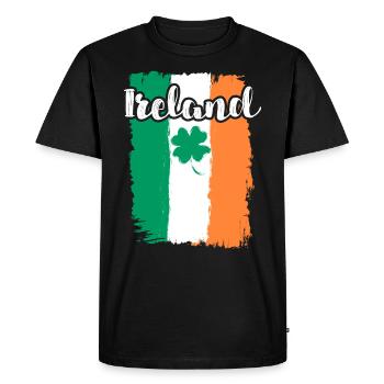 Ireland Shamrock St. Patrick's Day - Men's Premium Organic T-Shirt - black - Front - Nico (187cm)