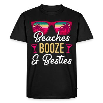 Plages Alcool Besties 2023 Vacances de printemps - T-shirt Premium bio Homme - noir - Devant - Nico (187cm)