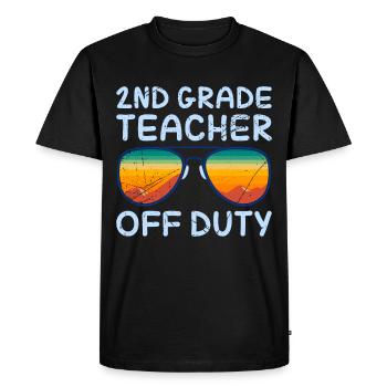 Second Class Class Class Teacher off duty Holiday Teacher - Men's Premium Organic T-Shirt - black - Front - Nico (187cm)