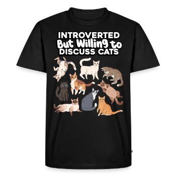 Introverted, but discussive cats - Men's Premium Organic T-Shirt - black - Front - Nico (187cm)