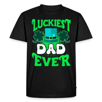 Papa le plus chanceux de tous les temps Papa de la Saint-Patrick - T-shirt Premium bio Homme - noir - Devant - Nico (187cm)