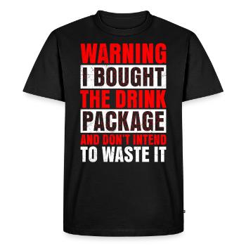 Attention j’ai réservé le forfait boissons party - T-shirt Premium bio Homme - noir - Devant - Nico (187cm)