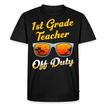 First Class Class Class Teacher off duty Holiday Teacher - Men's Premium Organic T-Shirt - black - Front - Nico (187cm)