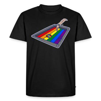 Lgbtq Rainbow Pride Piscine Sports nautiques - T-shirt Premium bio Homme - noir - Devant - Nico (187cm)