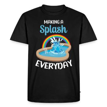 Splashing in everyday life Pool Diving Swimming Sports - Men's Premium Organic T-Shirt - black - Front - Nico (187cm)