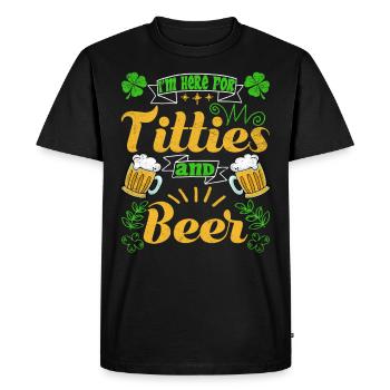 Je suis ici pour Titties et le Festival de la bière - T-shirt Premium bio Homme - noir - Devant - Nico (187cm)