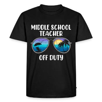 Professeur de classe de collège en congé Professeur de vacances - T-shirt Premium bio Homme - noir - Devant - Nico (187cm)