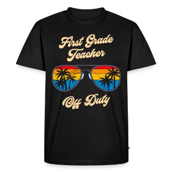 First Class Class Class Teacher off duty Holiday Teacher - Men's Premium Organic T-Shirt - black - Front - Nico (187cm)