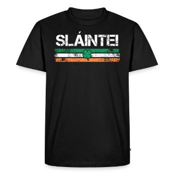 Slainte Ireland Toast - Men's Premium Organic T-Shirt - black - Front - Nico (187cm)