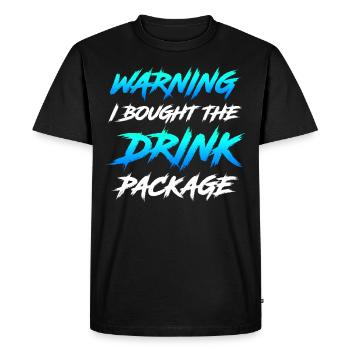 Attention j’ai réservé le forfait boissons party - T-shirt Premium bio Homme - noir - Devant - Nico (187cm)