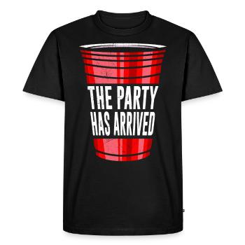 Beer Pong La fête est ici Beer Pong - T-shirt Premium bio Homme - noir - Devant - Nico (187cm)