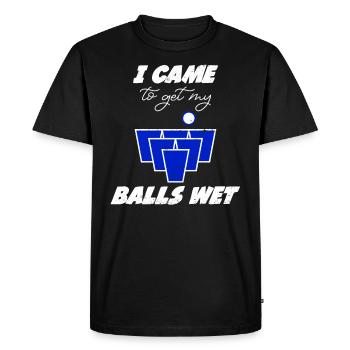 Beer Pong Bälle came to get my balls wet Bier Pong - Men's Premium Organic T-Shirt - black - Front - Nico (187cm)