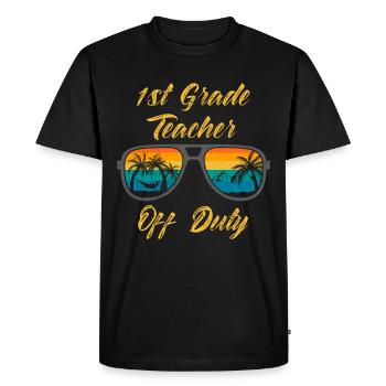 First Class Class Class Teacher off duty Holiday Teacher - Men's Premium Organic T-Shirt - black - Front - Nico (187cm)