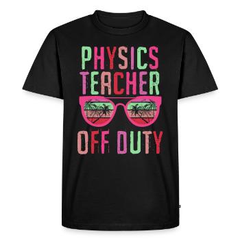 Professeur de physique de vacances Professeur de physique hors service - T-shirt Premium bio Homme - noir - Devant - Nico (187cm)