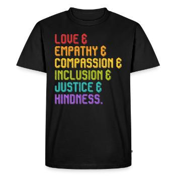 Inclusion Compassion Personnes handicapées - T-shirt Premium bio Homme - noir - Devant - Nico (187cm)
