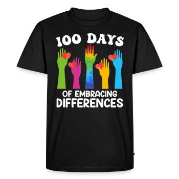 100 Days Diversity Solidarity Inclusion - Men's Premium Organic T-Shirt - black - Front - Nico (187cm)