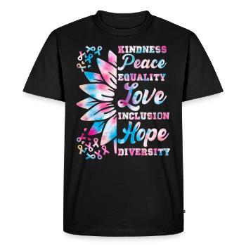 Inclusion Kindness Peace Hope - Men's Premium Organic T-Shirt - black - Front - Nico (187cm)