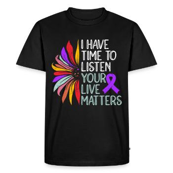 Mental Health I Have Time to Listen Your Life - Men's Premium Organic T-Shirt - black - Front - Nico (187cm)