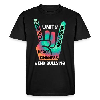 Stop Bullying Awareness and Solidarity for - Men's Premium Organic T-Shirt - black - Front - Nico (187cm)