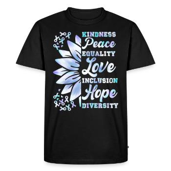 Inclusion Kindness Peace Hope - Men's Premium Organic T-Shirt - black - Front - Nico (187cm)