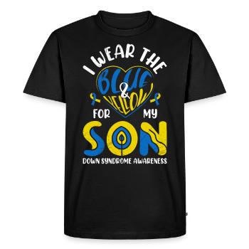 Sensibilisation au syndrome de Down Mère et père - T-shirt Premium bio Homme - noir - Devant - Nico (187cm)