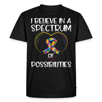 Autism I believe in spectrum of possibilities - Men's Premium Organic T-Shirt - black - Front - Nico (187cm)