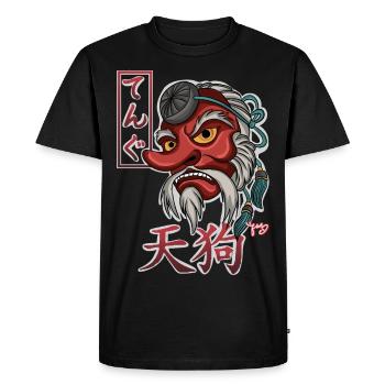 Yokai Tengu - T-shirt Premium bio Homme - noir - Devant - Nico (187cm)