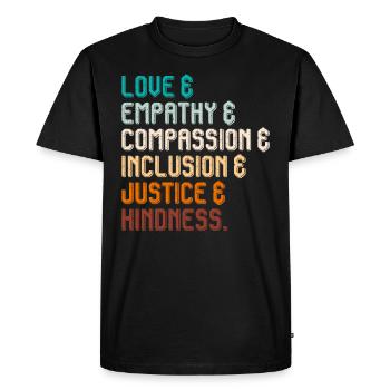 Inclusion Compassion Personnes handicapées - T-shirt Premium bio Homme - noir - Devant - Nico (187cm)