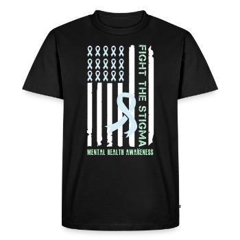 Mental Health Fight the Stigma Mental - Men's Premium Organic T-Shirt - black - Front - Nico (187cm)