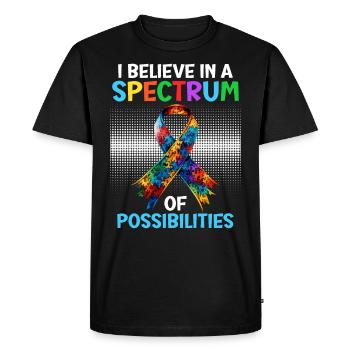 Autism I believe in a spectrum of - Men's Premium Organic T-Shirt - black - Front - Nico (187cm)