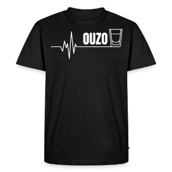 Ouzo saying for Greeks One Ouzo a Day - Men's Premium Organic T-Shirt - black - Front - Nico (187cm)