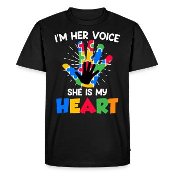 Solidarité autistique pour les enfants autistes - T-shirt Premium bio Homme - noir - Devant - Nico (187cm)