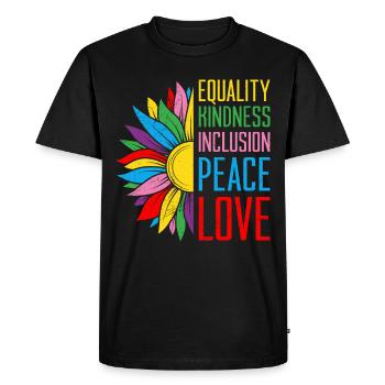 Inclusion Equality Kindness Acceptance - Men's Premium Organic T-Shirt - black - Front - Nico (187cm)
