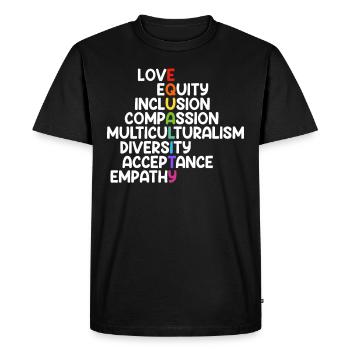 Inclusion Compassion Personnes handicapées - T-shirt Premium bio Homme - noir - Devant - Nico (187cm)