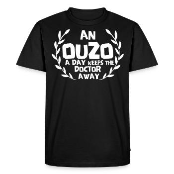 Ouzo Saying for Greeks One Ouzo a Day Ouzo Party - Men's Premium Organic T-Shirt - black - Front - Nico (187cm)